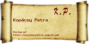 Kopácsy Petra névjegykártya